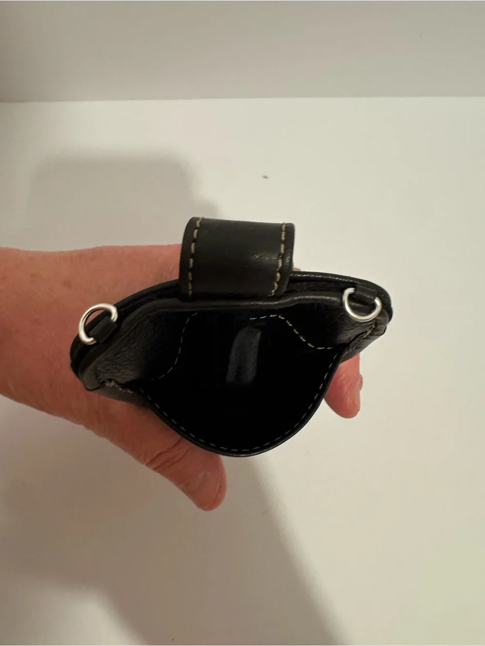 Vintage Brighton Black Leather Sunglasses/Reading Glasses case Filigree Heart